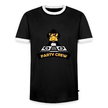 duck party crew - Männer Kontrast-T-Shirt - Schwarz/Weiß - Vorne - AI Model Female 172 light (172cm) & AI Model Male 178 light (178cm)