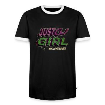 bday antiviral facical hair present - Men's Ringer Shirt - black/white - Front - AI Model Female 172 light (172cm) & AI Model Male 178 light (178cm)