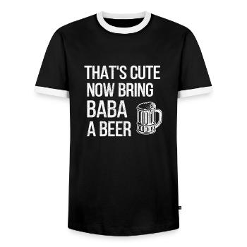 Bring Baba ein Bier Baba Opa - Männer Kontrast-T-Shirt - Schwarz/Weiß - Vorne - AI Model Female 172 light (172cm) & AI Model Male 178 light (178cm)