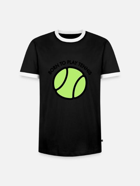 Tennis - Männer Kontrast-T-Shirt - Schwarz/Weiß