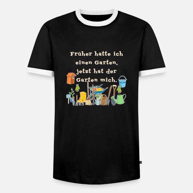 Früher hatte ich einen Garten….. - Männer Kontrast-T-Shirt - Schwarz/Weiß