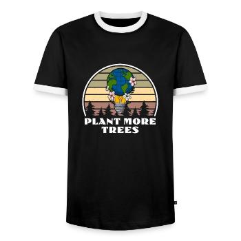 Plant more trees Umweltschutz Wald Berge Erde - Männer Kontrast-T-Shirt - Schwarz/Weiß - Vorne - AI Model Female 172 light (172cm) & AI Model Male 178 light (178cm)