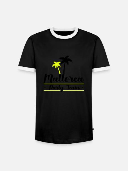 Mallorca Party Team - Men's Ringer Shirt - black/white