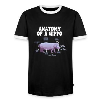 Hippopotame Hippopotame - T-shirt contrasté Homme - noir/blanc - Devant - AI Model Female 172 light (172cm) & AI Model Male 178 light (178cm)