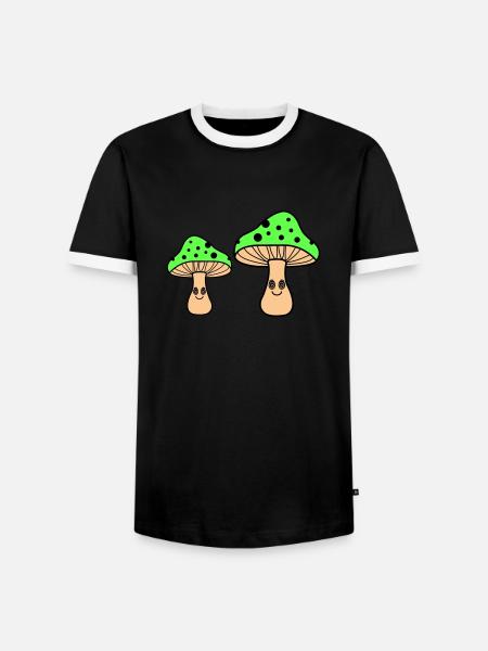 Hypnotic Mushrooms - Men's Ringer Shirt - black/white