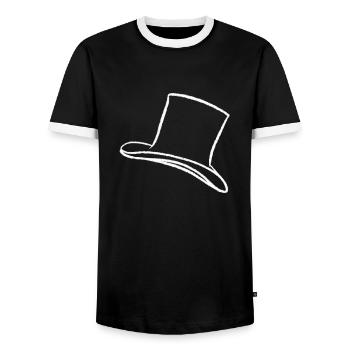 Cylindre - T-shirt contrasté Homme - noir/blanc - Devant - AI Model Female 172 light (172cm) & AI Model Male 178 light (178cm)