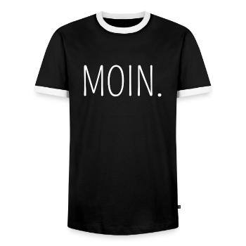 moin. norden - Männer Kontrast-T-Shirt - Schwarz/Weiß - Vorne - AI Model Female 172 light (172cm) & AI Model Male 178 light (178cm)