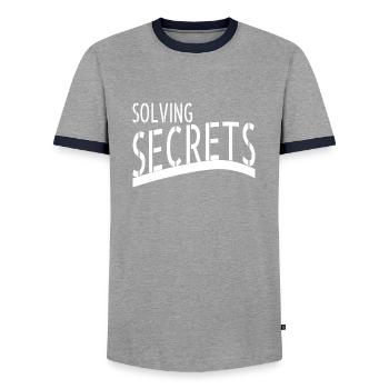 intriguing plots detective detective skills - Männer Kontrast-T-Shirt - Grau/Navy  - Vorne - AI Model Female 172 light (172cm) & AI Model Male 178 light (178cm)