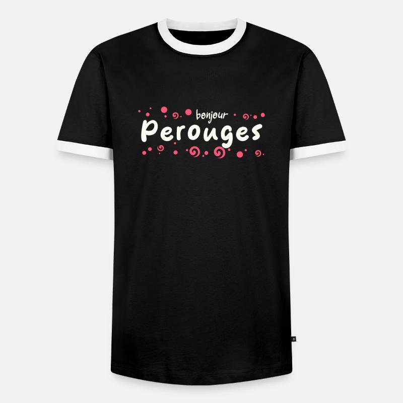 Pérouges - Männer Kontrast-T-Shirt - Schwarz/Weiß