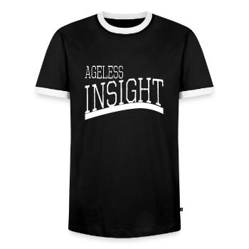 wisdom teachings funny quote wise decisions - Men's Ringer Shirt - black/white - Front - AI Model Female 172 light (172cm) & AI Model Male 178 light (178cm)