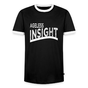 Wisdom Insights Bday Résilience mentale - T-shirt contrasté Homme - noir/blanc - Devant - AI Model Female 172 light (172cm) & AI Model Male 178 light (178cm)