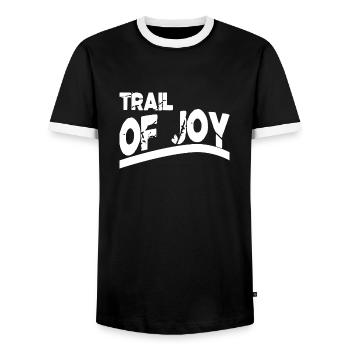 Déclaration de plaisir du vélo de cross-country - T-shirt contrasté Homme - noir/blanc - Devant - AI Model Female 172 light (172cm) & AI Model Male 178 light (178cm)