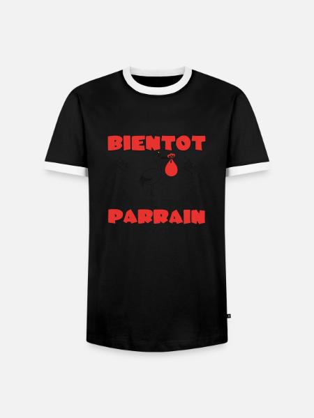 BIENTOT PARRAIN - T-shirt contrasté Homme - noir/blanc