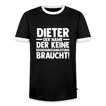Vorname Dieter - Männer Kontrast-T-Shirt - Schwarz/Weiß - Vorne - AI Model Female 172 light (172cm) & AI Model Male 178 light (178cm)
