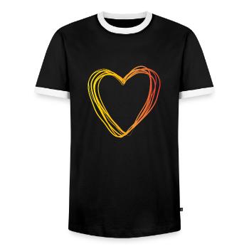 besti - friends - Männer Kontrast-T-Shirt - Schwarz/Weiß - Vorne - AI Model Female 172 light (172cm) & AI Model Male 178 light (178cm)