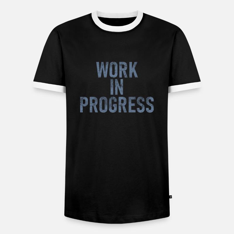 Work in progress - Men's Ringer Shirt - black/white