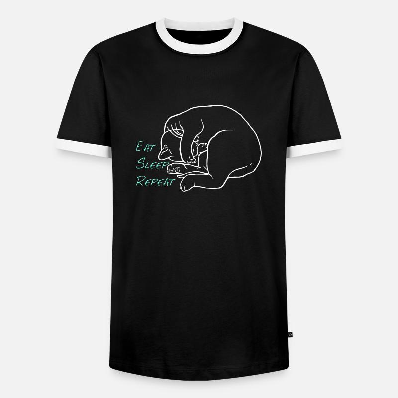 Eat sleep repeat - Men's Ringer Shirt - black/white