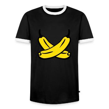 Bananen - Männer Kontrast-T-Shirt - Schwarz/Weiß - Vorne - AI Model Female 172 light (172cm) & AI Model Male 178 light (178cm)