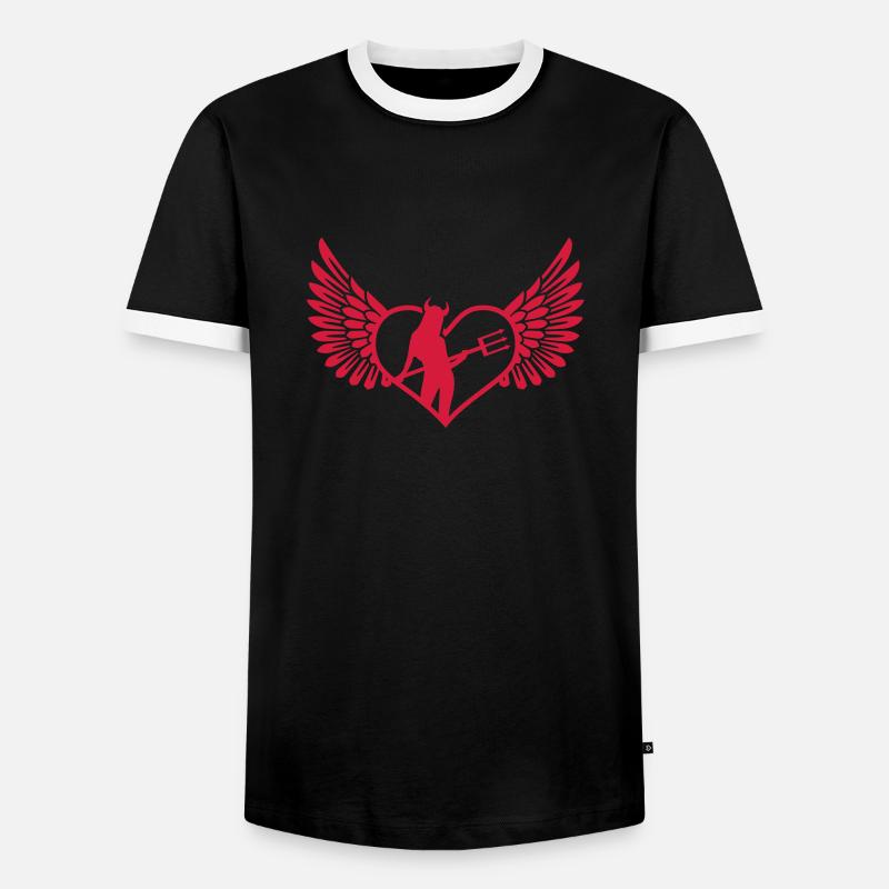 she_devil - Men's Ringer Shirt - black/white