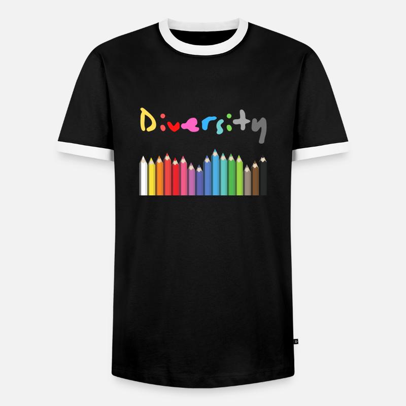 Diversity Gift and Gift Idea - Men's Ringer Shirt - black/white