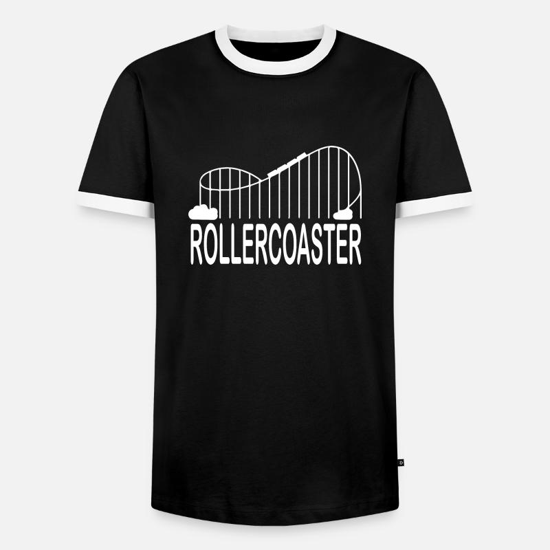 Rollercoaster Achterbahn - Männer Kontrast-T-Shirt - Schwarz/Weiß