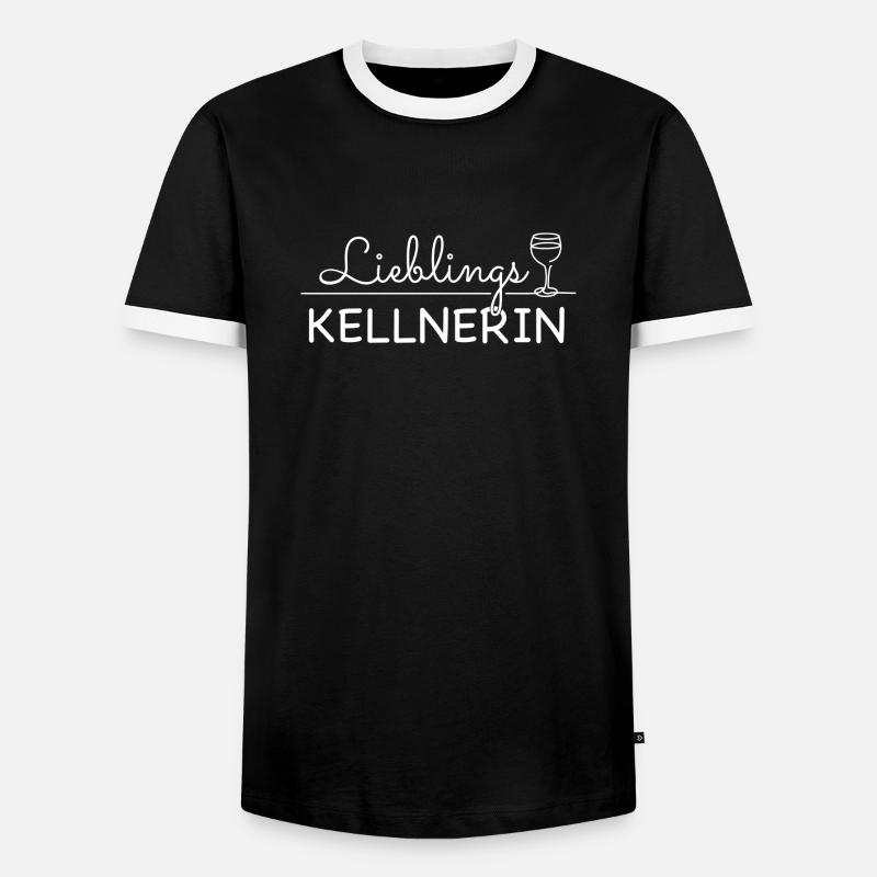 Lieblingskellnerin Kellnerin Serviererin Spruch - Männer Kontrast-T-Shirt - Schwarz/Weiß