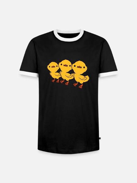 3 Ducklings Friends Team - Men's Ringer Shirt - black/white
