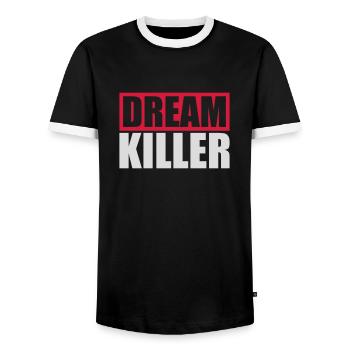 dream killer Pessimisten Zitat - Männer Kontrast-T-Shirt - Schwarz/Weiß - Vorne - AI Model Female 172 light (172cm) & AI Model Male 178 light (178cm)