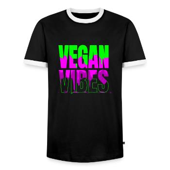veganism veggie vegetable pro vegan sayings - Men's Ringer Shirt - black/white - Front - AI Model Female 172 light (172cm) & AI Model Male 178 light (178cm)