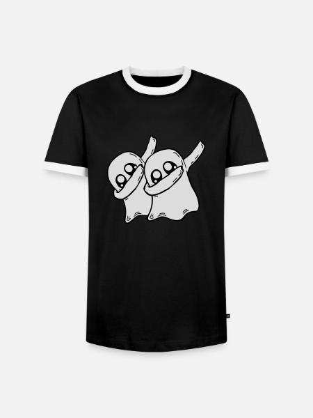 2 Dabbing Ghosts Friends - Men's Ringer Shirt - black/white