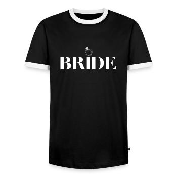 Zaumzeug - Männer Kontrast-T-Shirt - Schwarz/Weiß - Vorne - AI Model Female 172 light (172cm) & AI Model Male 178 light (178cm)