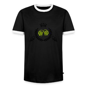 bier wappen - Männer Kontrast-T-Shirt - Schwarz/Weiß - Vorne - AI Model Female 172 light (172cm) & AI Model Male 178 light (178cm)