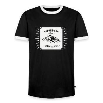 Après-Ski Obertauern - Männer Kontrast-T-Shirt - Schwarz/Weiß - Vorne - AI Model Female 172 light (172cm) & AI Model Male 178 light (178cm)
