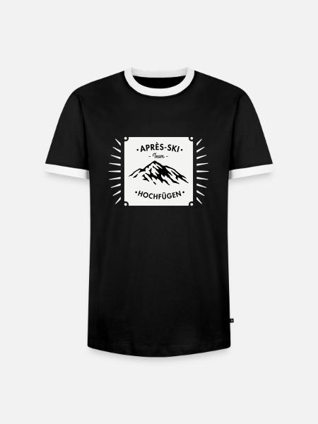 Après-Ski Hochfügen - Men's Ringer Shirt - black/white