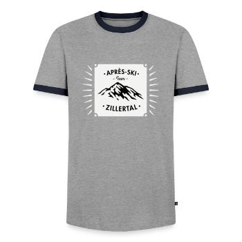 Après-Ski Zillertal - Männer Kontrast-T-Shirt - Grau/Navy  - Vorne - AI Model Female 172 light (172cm) & AI Model Male 178 light (178cm)