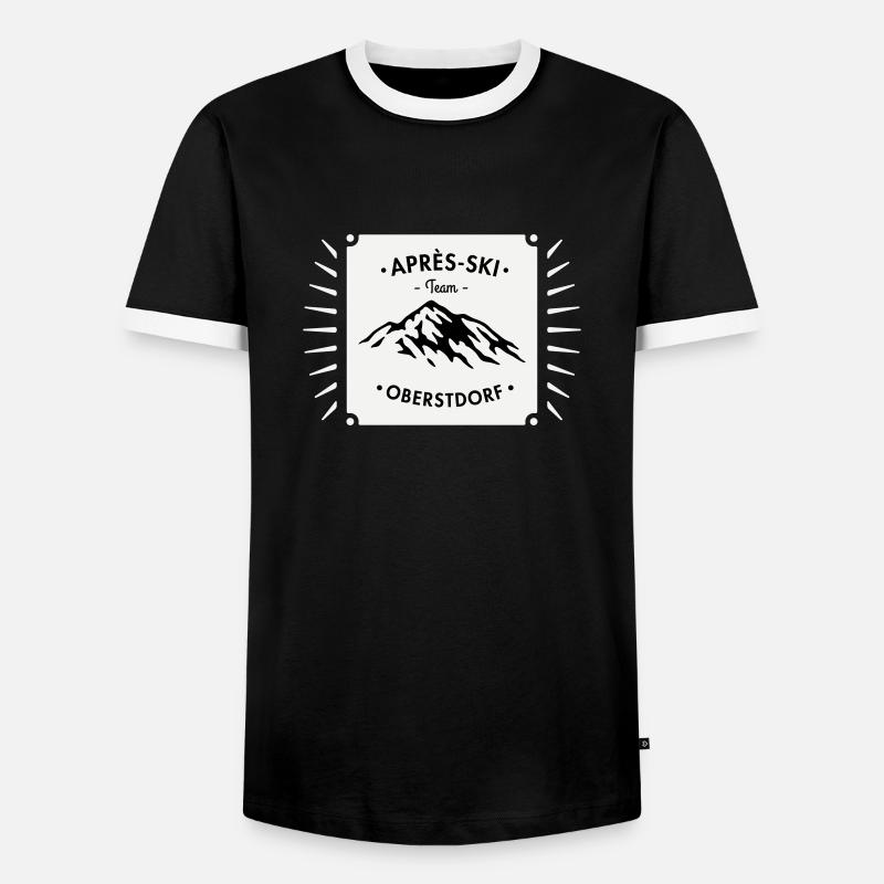 Après-Ski Oberstdorf - Men's Ringer Shirt - black/white
