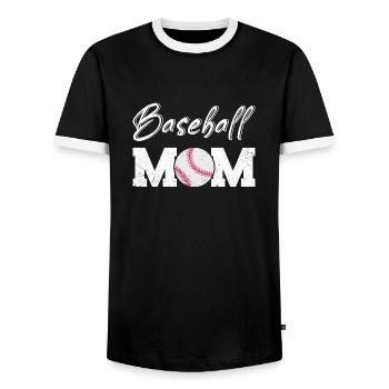 Baseball Baseballspieler Vintage Sprüche Baseballs - Männer Kontrast-T-Shirt - Schwarz/Weiß - Vorne - AI Model Female 172 light (172cm) & AI Model Male 178 light (178cm)