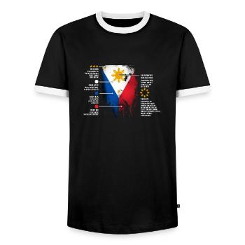 Philippines drapeau philippin fierté je cadeau - T-shirt contrasté Homme - noir/blanc - Devant - AI Model Female 172 light (172cm) & AI Model Male 178 light (178cm)