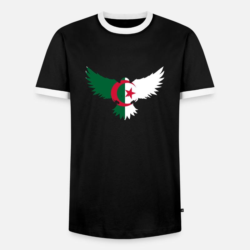 Algerian Eagle - Algeria Gift Idea - Men's Ringer Shirt - black/white