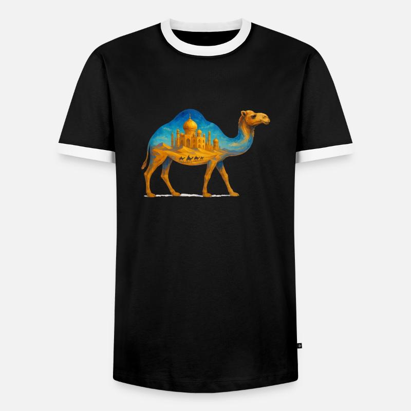 kamel wueste palast - Männer Kontrast-T-Shirt - Schwarz/Weiß