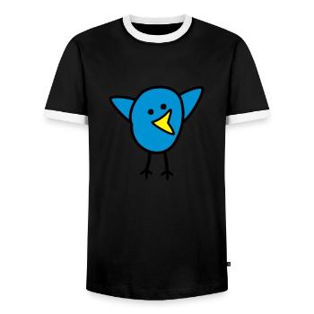 tweet - Männer Kontrast-T-Shirt - Schwarz/Weiß - Vorne - AI Model Female 172 light (172cm) & AI Model Male 178 light (178cm)