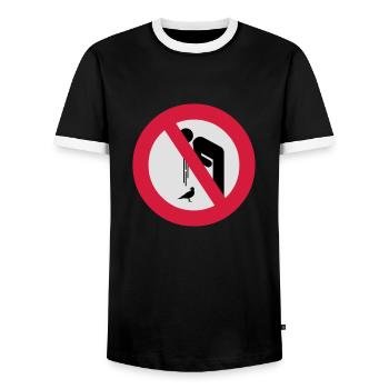 Don't Barf on Birds () - Männer Kontrast-T-Shirt - Schwarz/Weiß - Vorne - AI Model Female 172 light (172cm) & AI Model Male 178 light (178cm)