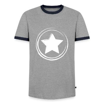 Vintage Star white - T-shirt contrasté Homme - gris/marine  - Devant - AI Model Female 172 light (172cm) & AI Model Male 178 light (178cm)
