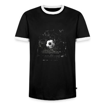 Soccer - Men's Ringer Shirt - black/white - Front - AI Model Female 172 light (172cm) & AI Model Male 178 light (178cm)