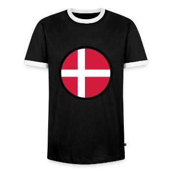 Marqué par le Danemark - T-shirt contrasté Homme - noir/blanc - Devant - AI Model Female 172 light (172cm) & AI Model Male 178 light (178cm)