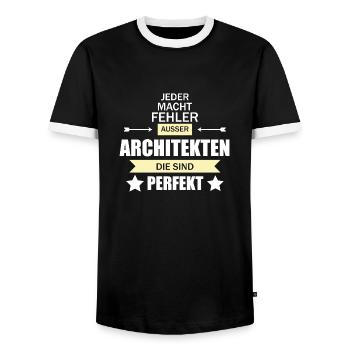 Architekt - Männer Kontrast-T-Shirt - Schwarz/Weiß - Vorne - AI Model Female 172 light (172cm) & AI Model Male 178 light (178cm)