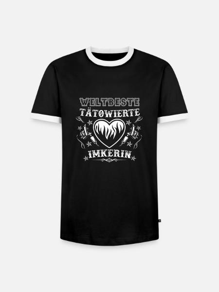 Weltbeste Tätowierte Imkerin - Männer Kontrast-T-Shirt - Schwarz/Weiß