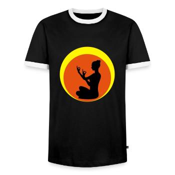 Joga - Männer Kontrast-T-Shirt - Schwarz/Weiß - Vorne - AI Model Female 172 light (172cm) & AI Model Male 178 light (178cm)