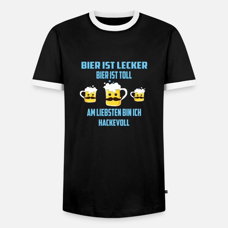 Bier - Männer Kontrast-T-Shirt - Schwarz/Weiß