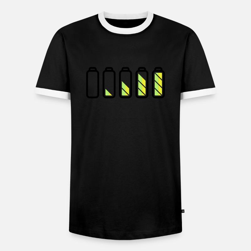 battery_loading - Men's Ringer Shirt - black/white